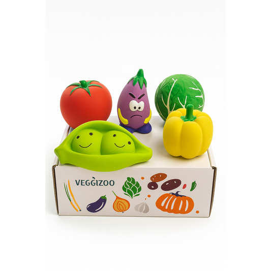 The Veggizoo Dog Toy  Garden Box--5 Toys